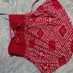 NOBO Red and White Patterned Skirt